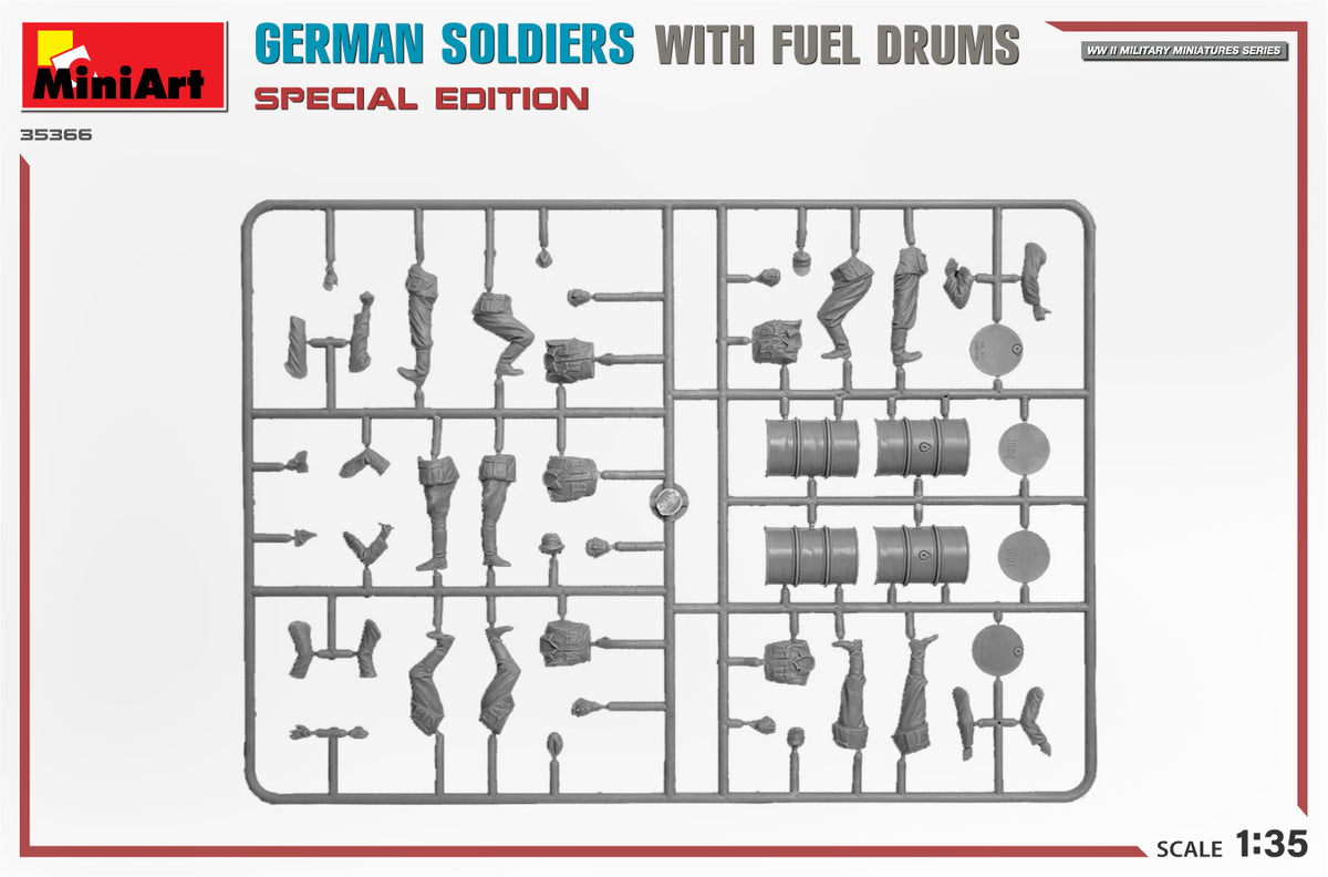 MiniArt 1/35 Military - German Soldiers w/ Fuel Drums Spec Edition - 35366