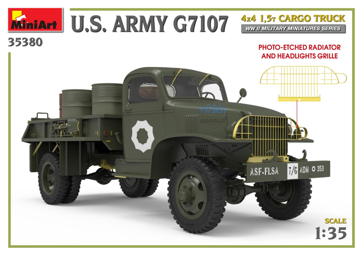 MiniArt 1/35 Military - U.S. ARMY G7107 4X4 1,5t CARGO TRUCK - 35380