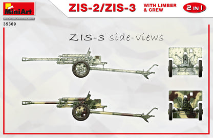 MiniArt 1/35 Military - ZIS-2 / ZIS-3 w/ Limber and Crew (2 in 1) - 35369