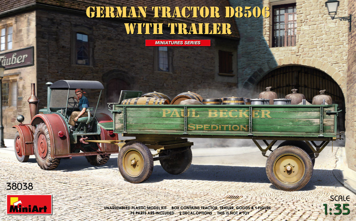 MiniArt German Tractor D8506 with Trailer - 38038 box art