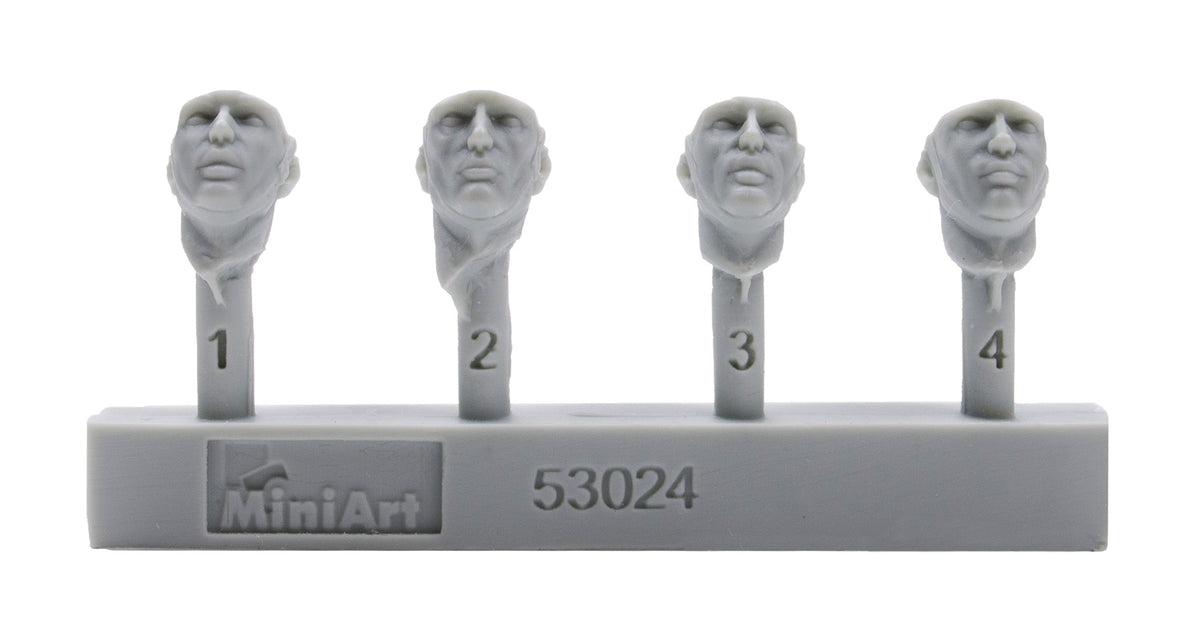 MiniArt 1/35 Military - German Tank Riders Set 2. Resin Heads - 53024