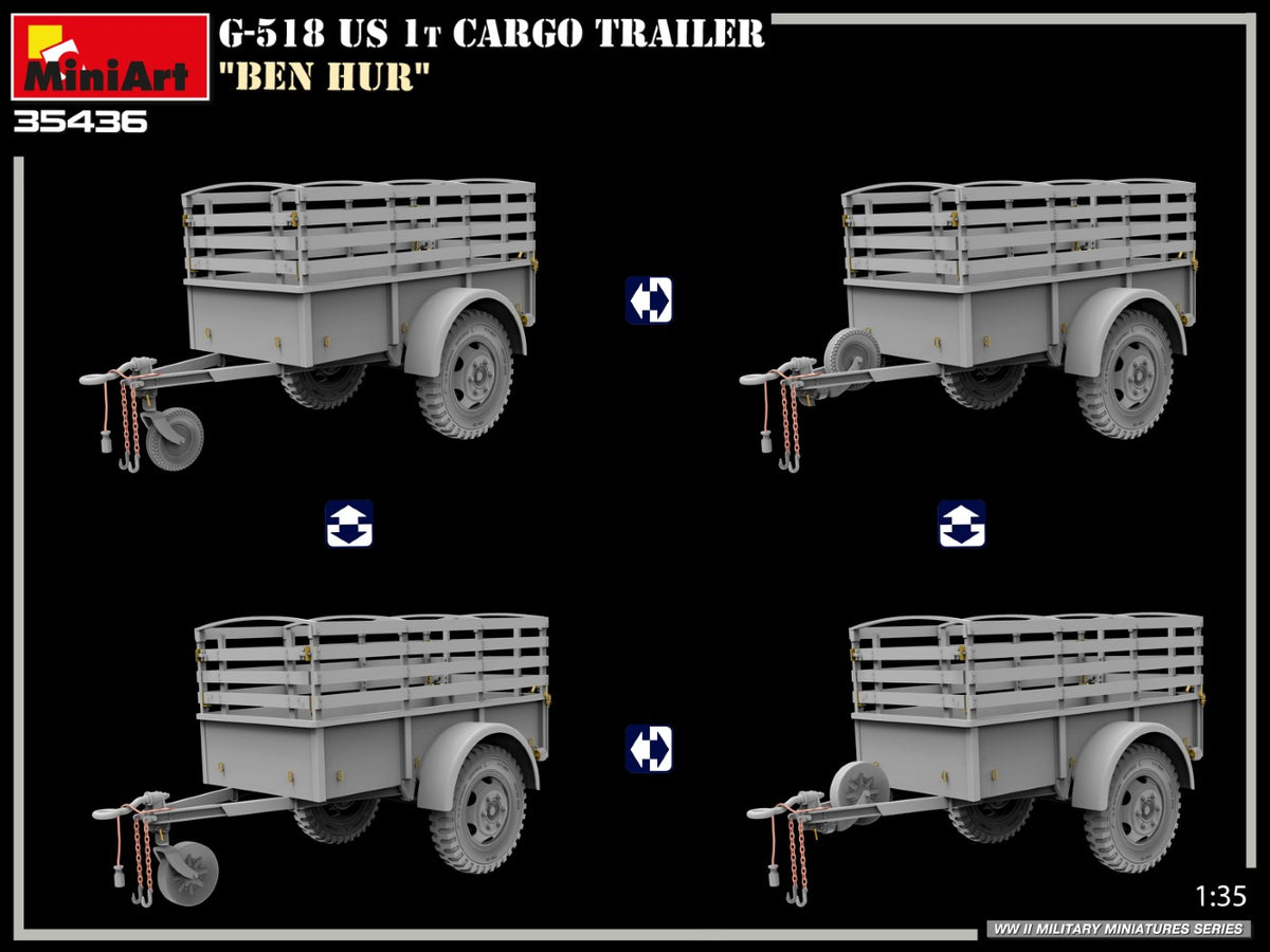 MiniArt 1/35 Military - G-518 US 1t Cargo Trailer "Ben Hur" - 35436