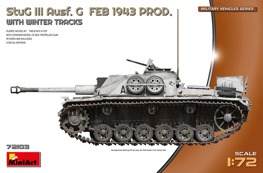 MiniArt StuG III Ausf G Feb 1943 W/ Winter Tracks - 72103 box art