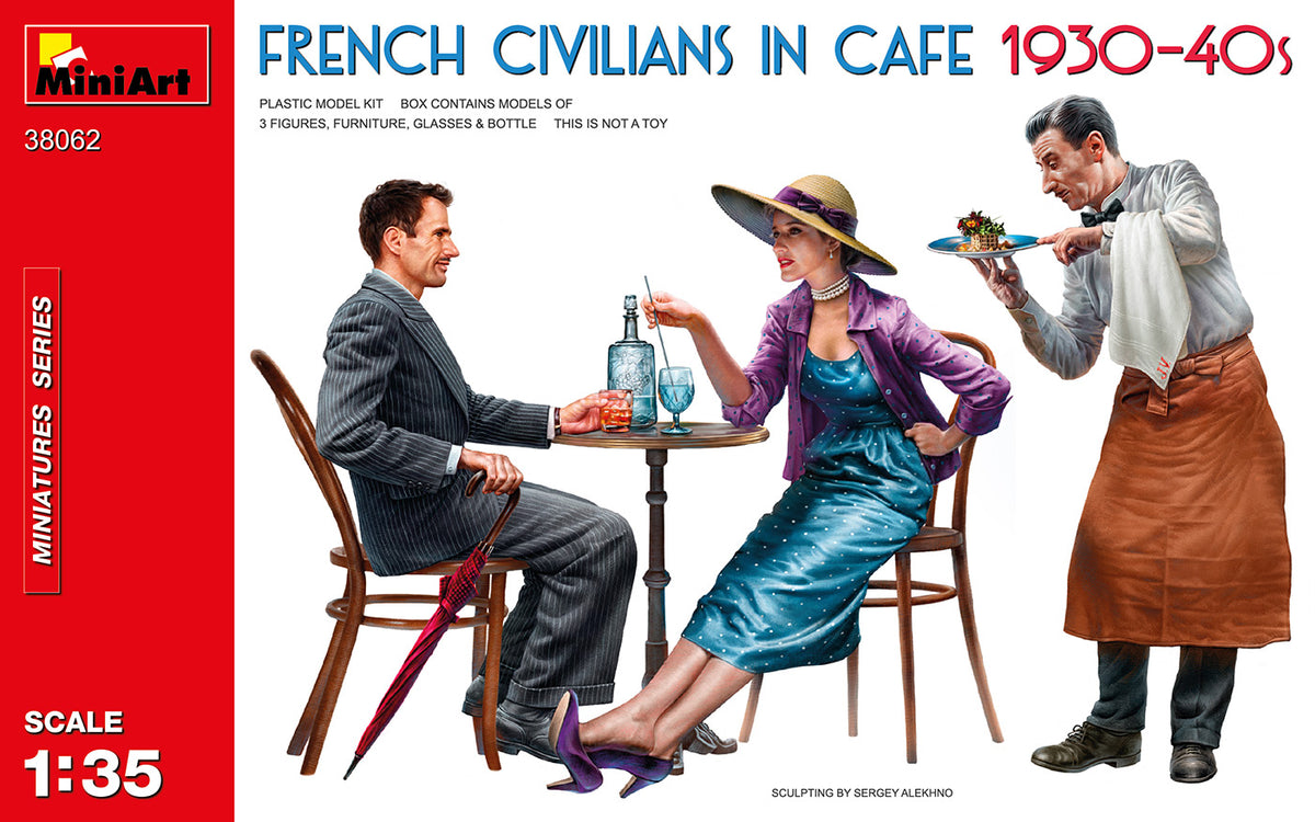 MiniArt French Civilians in Cafe 1930-40's - 38062 box art