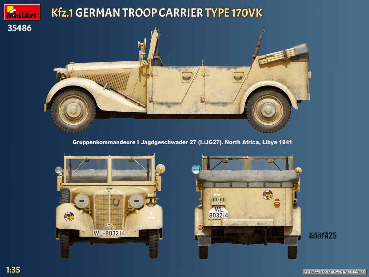 MiniArt 1/35 Military - Kfz.1 German Troop Carrier Type 170VK - 35486