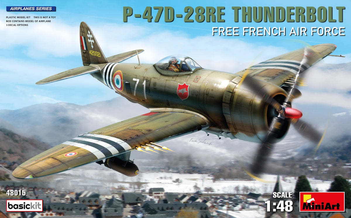 MiniArt P-47D-28RE Thunderbolt, Free French Basic - 48015 box art