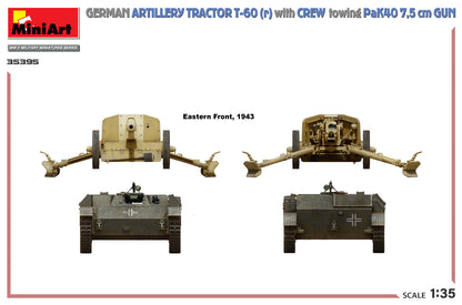 MiniArt 1/35 Military - German Tractor T-60(r) w/ PaK40 Gun & Crew - 35395