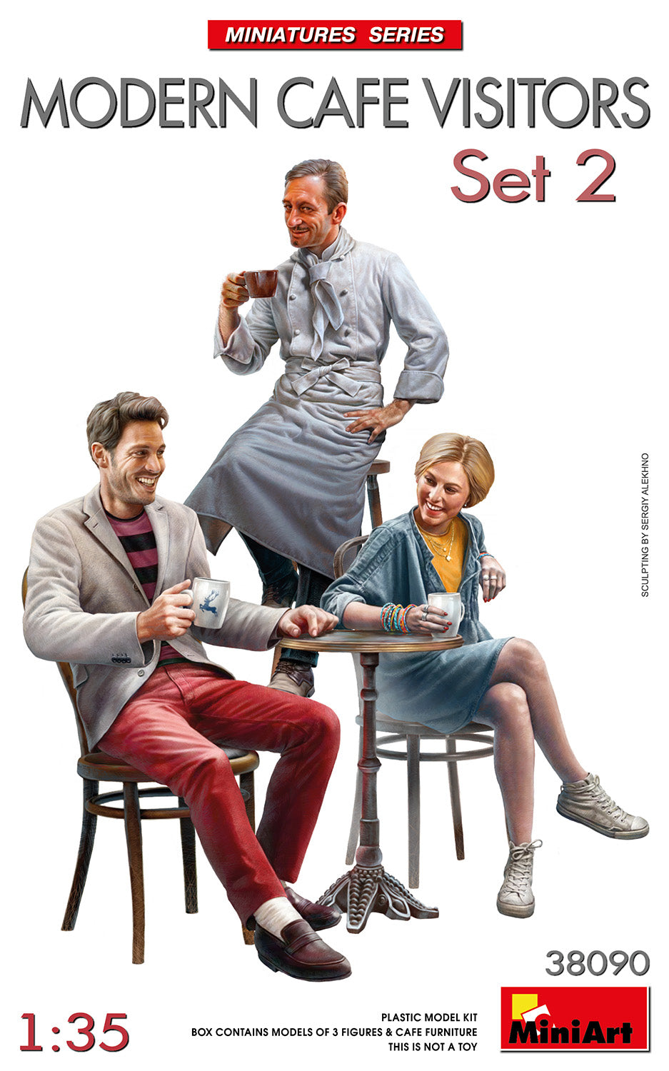 MiniArt Modern Cafe Visitors Set 2 - 38090 box art