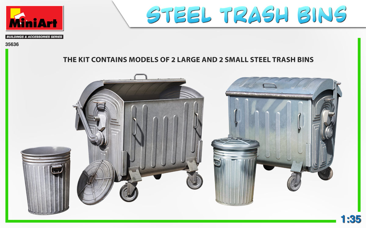 MiniArt 1/35 Military - Steel Trash Bins - 35636