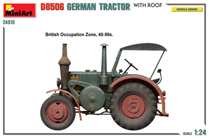 MiniArt 1/24 Vehicles - German Tractor D8506 w/ Roof - 24010