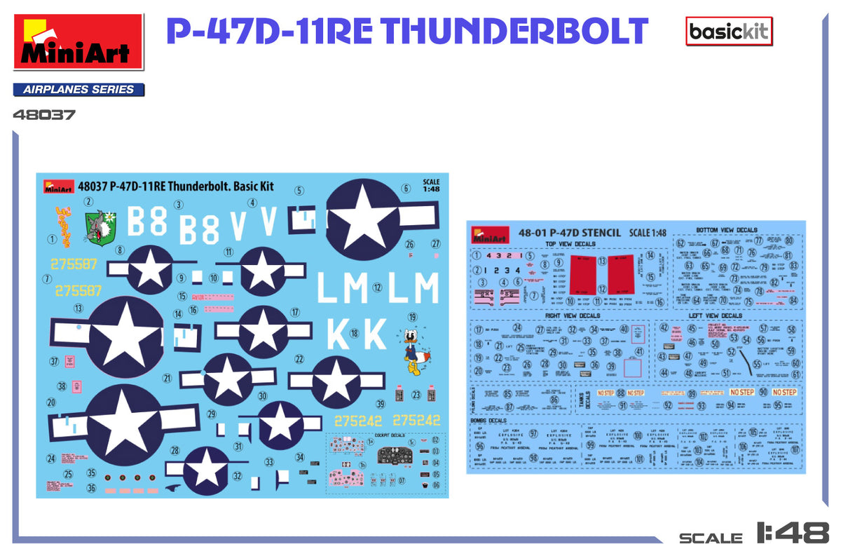 MiniArt 1/48 Aircraft - P-47D-11RE Thunderbolt Basic Kit - 48037