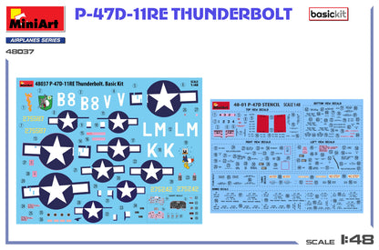 MiniArt 1/48 Aircraft - P-47D-11RE Thunderbolt Basic Kit - 48037
