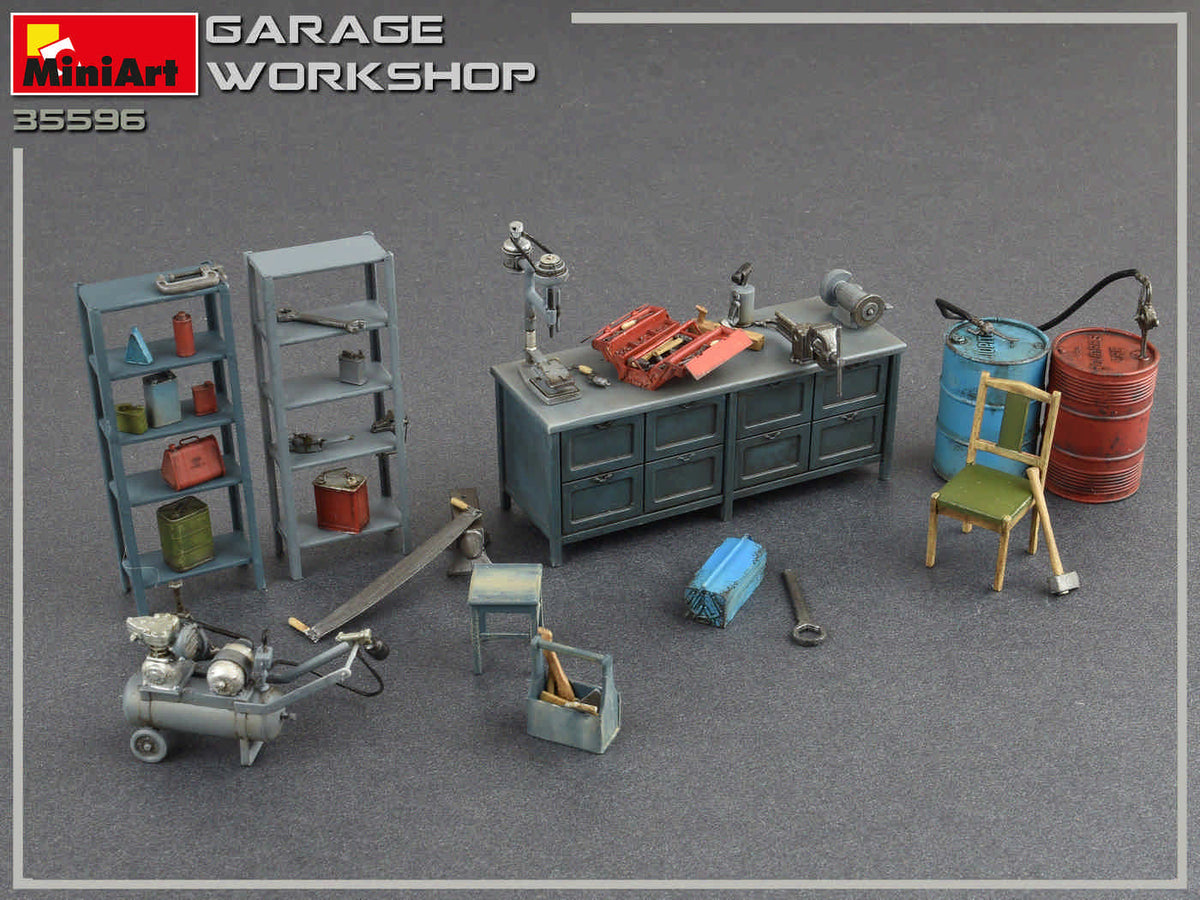 MiniArt 1/35 Accessories - Garage Workshop - 35596