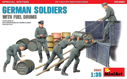 MiniArt German Soldiers w/ Fuel Drums Spec Edition - 35366 box art