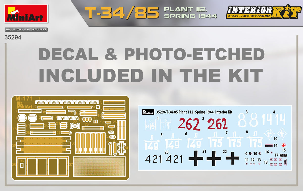 MiniArt 1/35 Military - T-34/85 Plant 112. Spring '44, Interior Kit - 35294