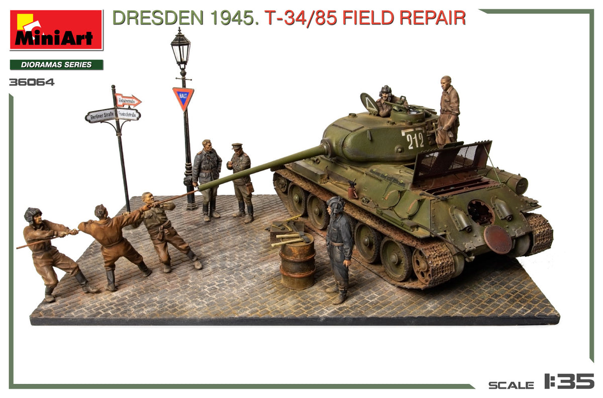 MiniArt 1/35 Military - Dresden 1945. T34/85 Field Repair Big Set - 36064