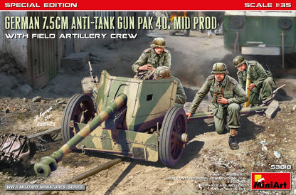 MiniArt German 7.5 PaK 40 Mid w/ Artillery Crew Ltd - 53010 box art