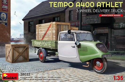 MiniArt Temp A400 Athlet 3-Wheel Delivery Truck - 38032 box art