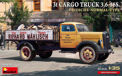 MiniArt 3t Cargo Truck, 3,6-36S Pritsche Normal Type - 38079 box art