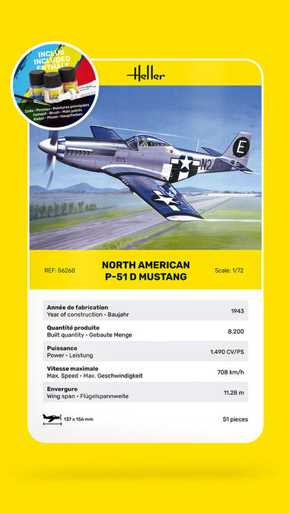 Heller STARTER KIT P-51 Mustang 1:72