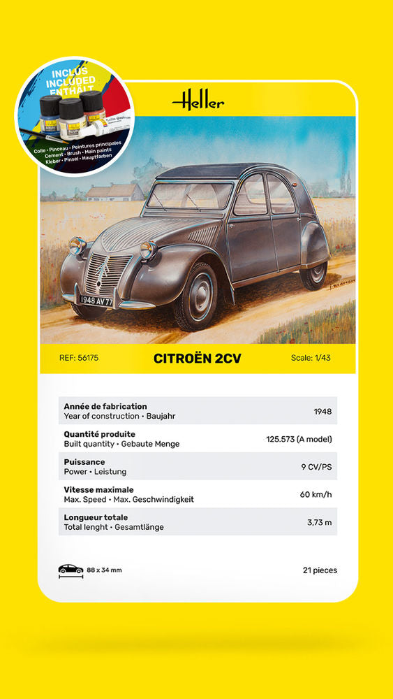 Heller STARTER KIT Citroen 2 CV 1:43