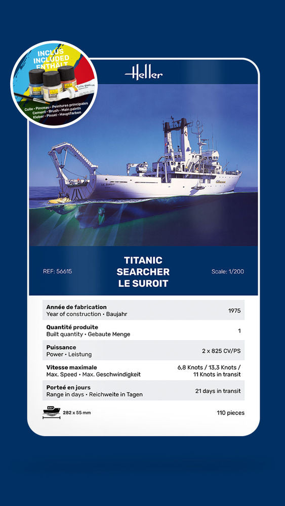 Heller STARTER KIT Titanic Searcher Le Suroit 1:200