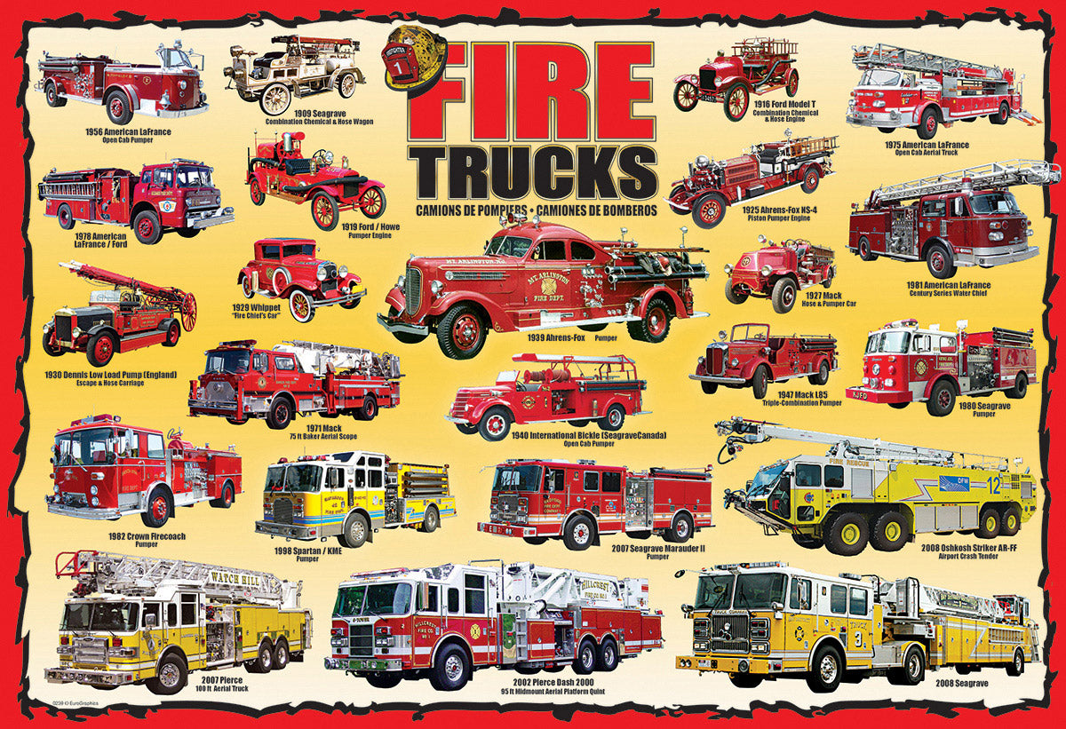 Eurographics Fire Trucks EG61000239 – puzzle image