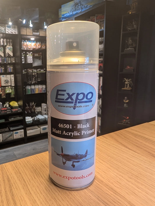 EXPO - Black Acrylic Model Primer 400ml (Matt) - Product Image