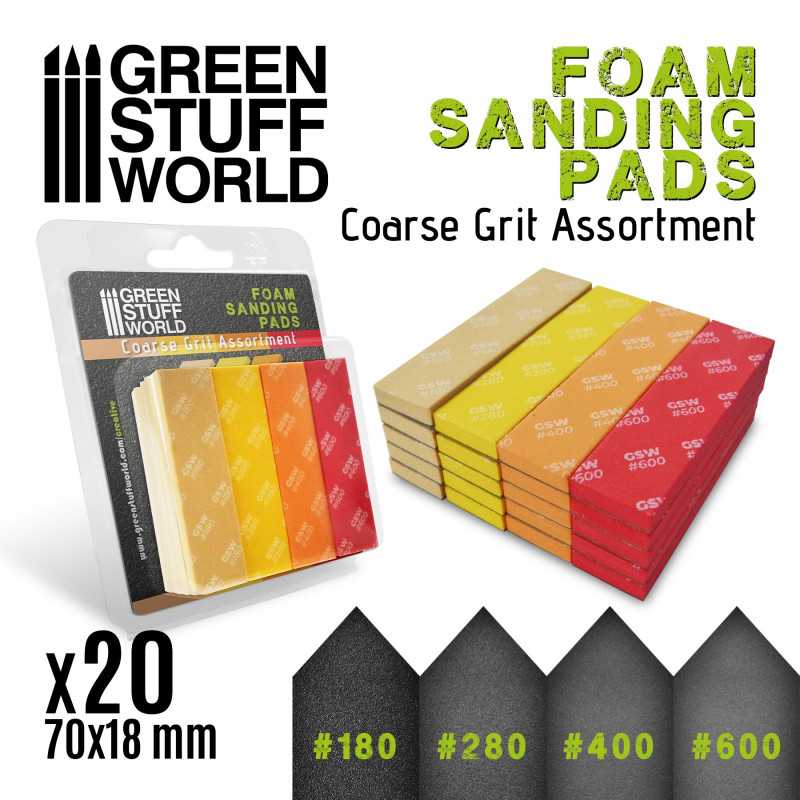 Green Stuff World - Foam Coarse Grit Sanding Pads Set