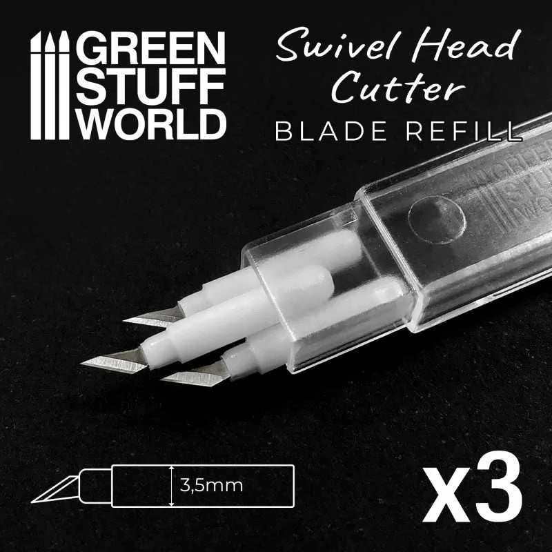 Green Stuff World - Metal Swivel Head Cutting Knife Refill Blades x3 - Product Image
