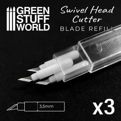 Green Stuff World - Metal Swivel Head Cutting Knife Refill Blades x3 - Product Image