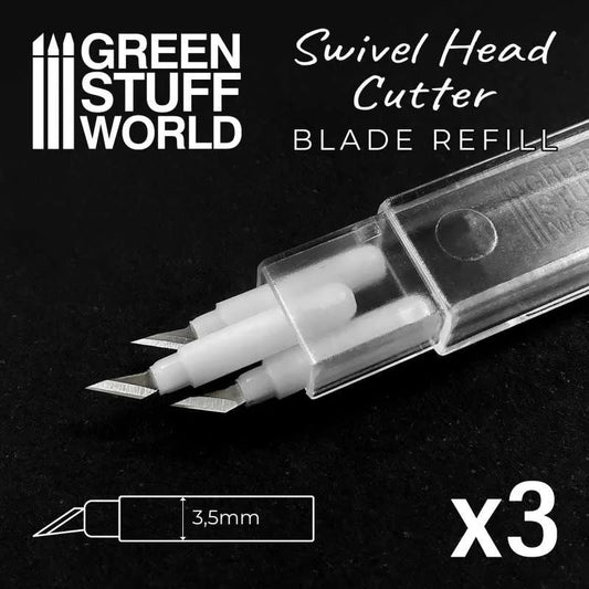 Green Stuff World - Metal Swivel Head Cutting Knife Refill Blades x3 - Product Image