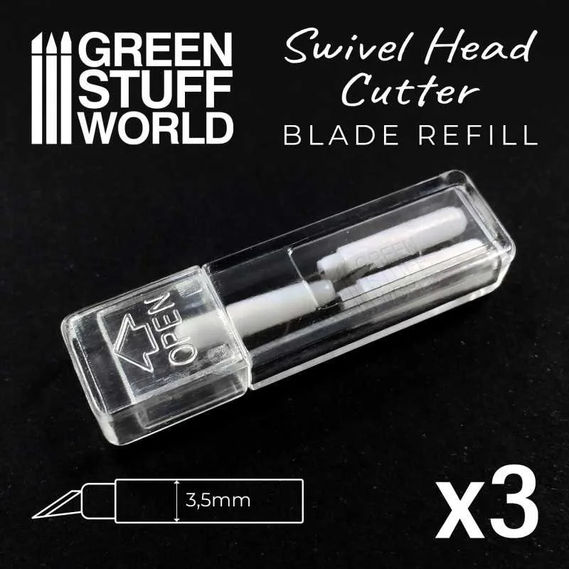 Green Stuff World - Metal Swivel Head Cutting Knife Refill Blades x3 - Product Image