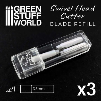 Green Stuff World - Metal Swivel Head Cutting Knife Refill Blades x3 - Product Image