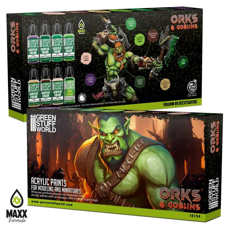 Green Stuff World - Orcs & Goblins Paint Set - Product Image