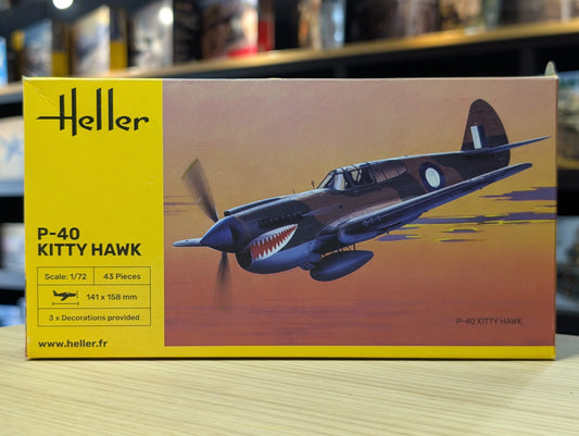 Heller 1/72 Scale P-40E Kittyhawk Military Aircraft Model Kit 80266 - Product Image