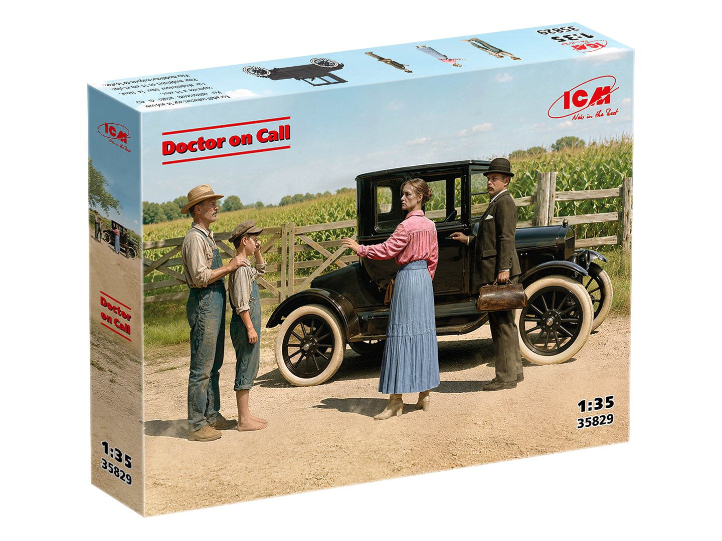 ICM 1918 Ford Model T Doctor on Call 35829 -- sprue