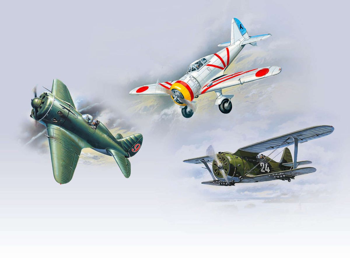 ICM 'Air Battle Over Khalkhin-Gol' I-16 Type 18 / I-153 Chaika / Ki-27a Set of 3 Aircraft ICMDS7208 - Photo 1