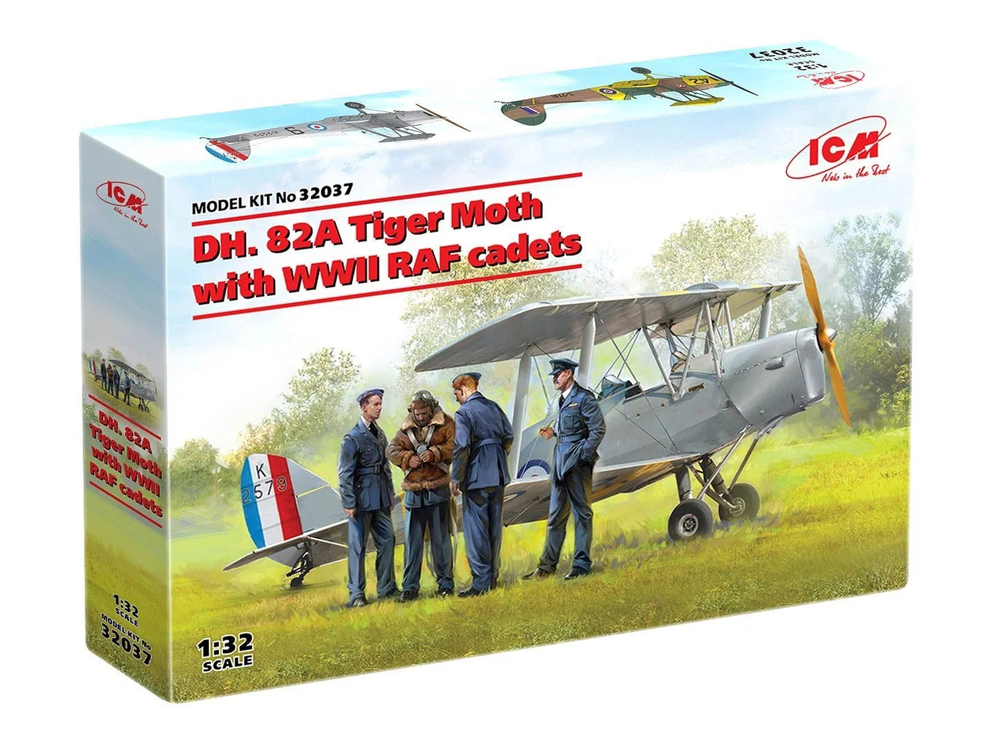 ICM Aircraft 1:32 - DH. 82A Tiger Moth Aircraft with WWII RAF Cadets (4 Figures) - ICM32037 - Product Image