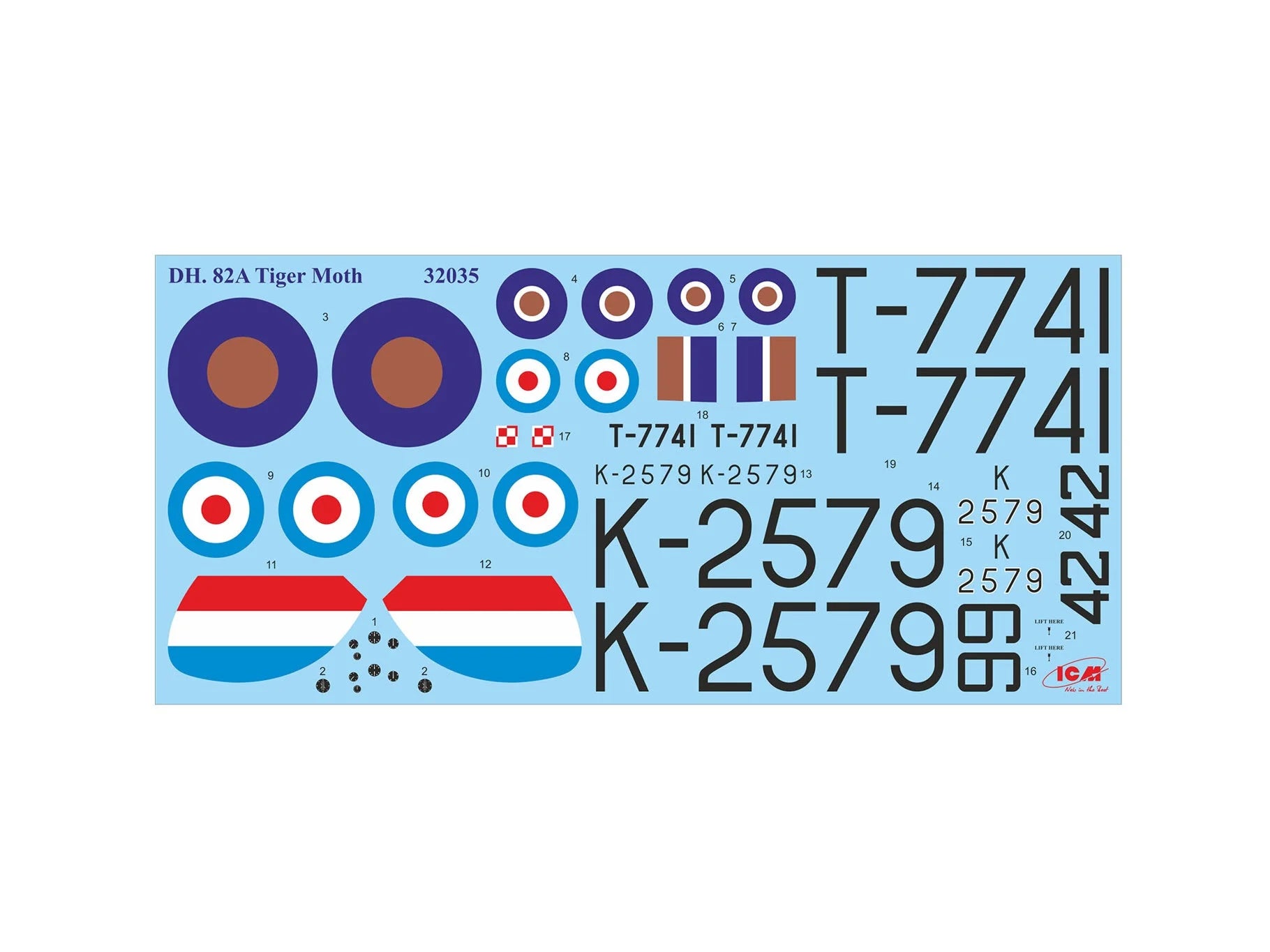 ICM Aircraft 1:32 - DH. 82A Tiger Moth Aircraft with WWII RAF Cadets (4 Figures) - ICM32037 - Product Image