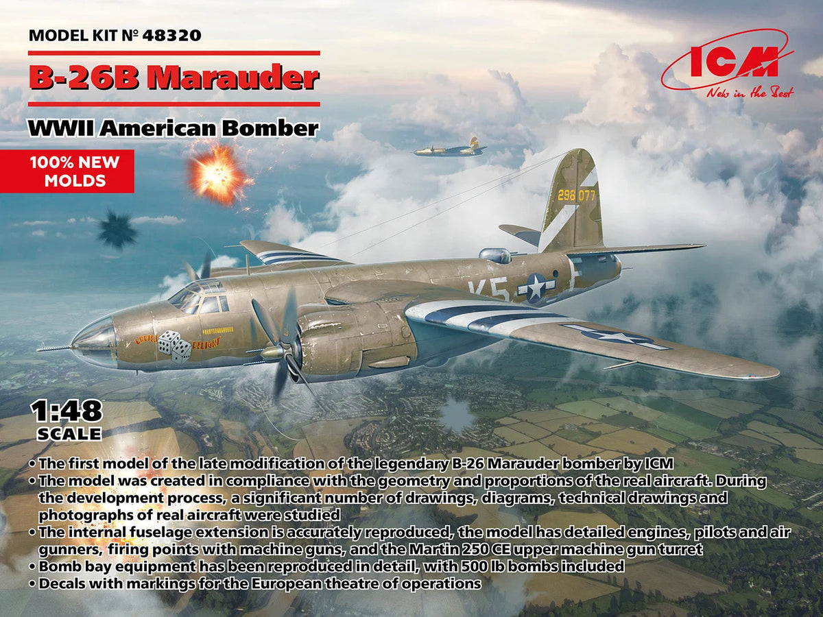 ICM Aircraft 1:48 - B-26B Marauder, WWII American Bomber - ICM48320 - Product Image