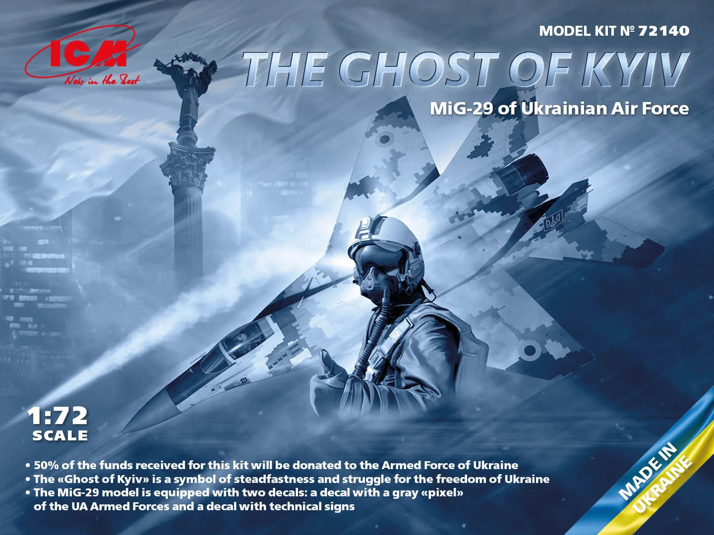 ICM Aircraft 1:72 - The Ghost of Kyiv (MiG-29 of Ukrainian Air Forces) - ICM72140 - Product Image