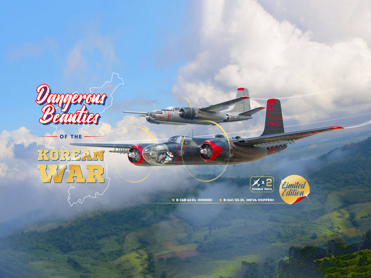 ICM 'Dangerous Beauties of the Korean War' Set of 2 B-26 Invaders 1:48 scale model kit box art ICM48277