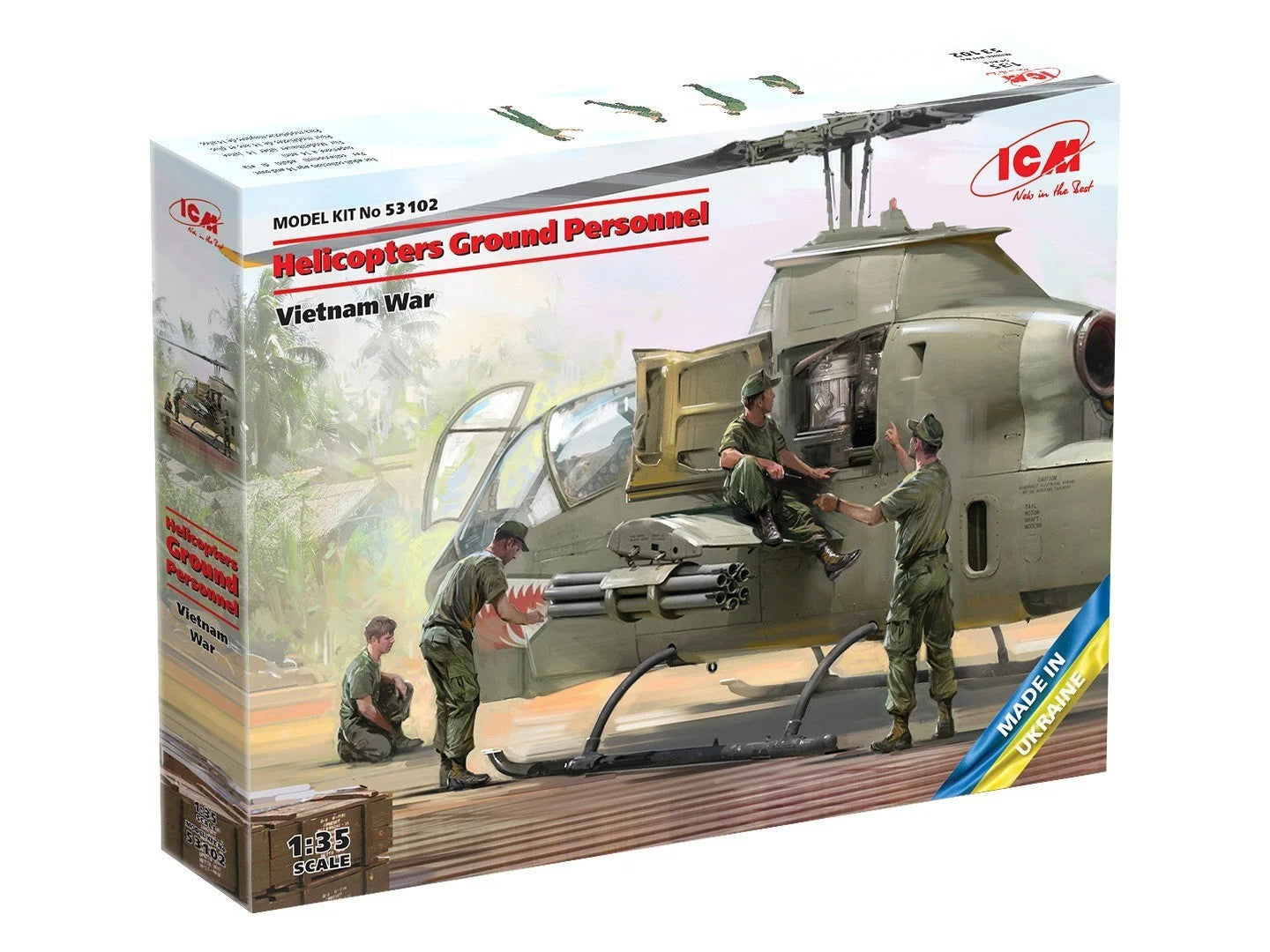 ICM Figures 1:35 - Helicopter Ground Personnel (Vietnam War) 4 Figures - ICM53102 - Product Image