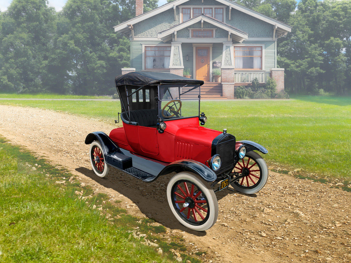 ICM Ford Model T Runabout 1918 American Passenger Car 1:35 scale model kit box art ICM35831