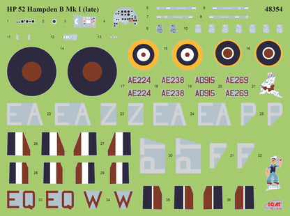 ICM HP.52 Hampden Operation Gardening 48355 -- decals