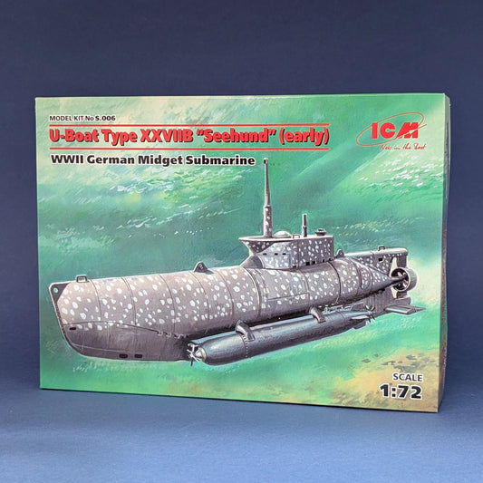 ICM Ships 1:72 - U-Boat Type XXVIIB 'Seehund' (Early), WWII German Midget Submarine - ICMS006 - Product Image