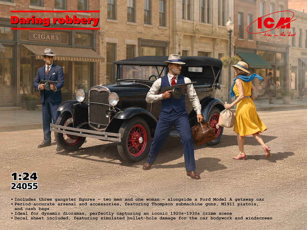 ICM 1 24 Daring Robbery Ford Model A ICM24055 – box art with logo