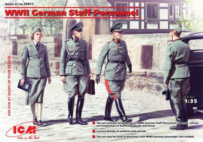 ICM Figures 1:35 - WWII German Staff Personnel 4 Figures - ICM35611