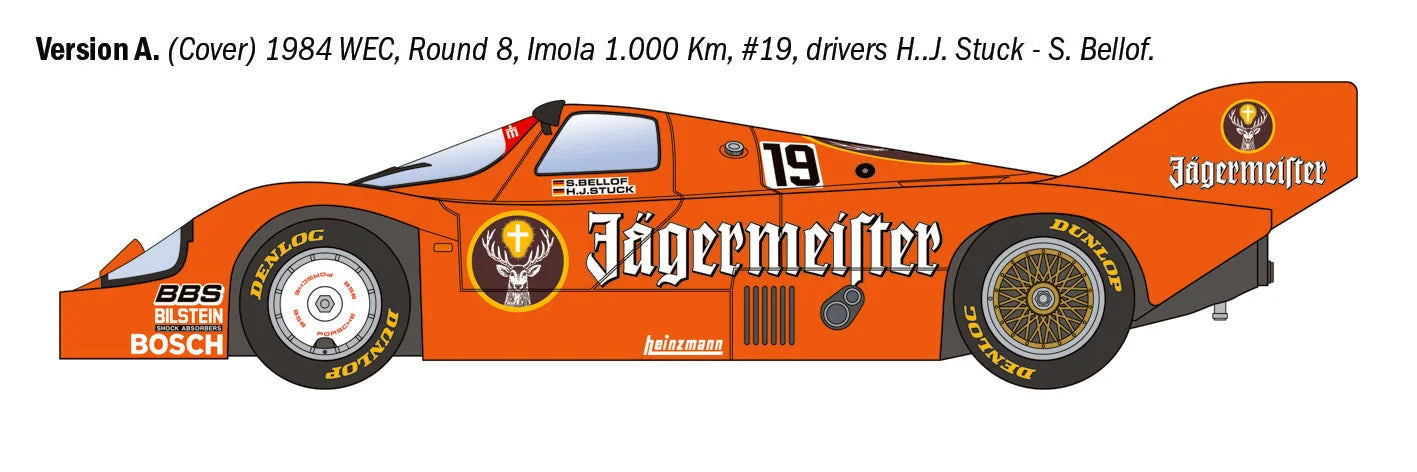 Italeri 1/24 Cars - Porsche 956 Jägermeister Racing Cars - 3678 - Product Image